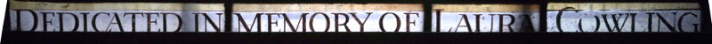 Inscription at bottom of left-hand light